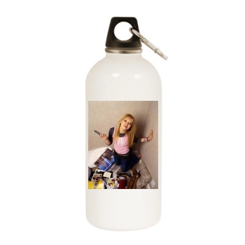 Hilary Duff White Water Bottle With Carabiner