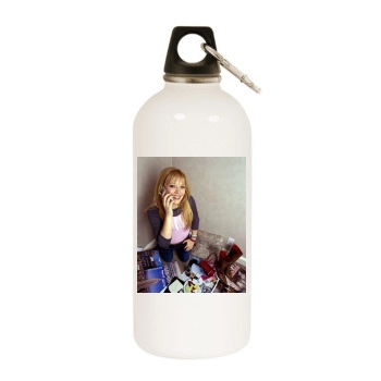 Hilary Duff White Water Bottle With Carabiner