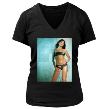 Holly Valance Women's Deep V-Neck TShirt