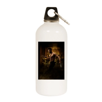 Hugh Jackman White Water Bottle With Carabiner