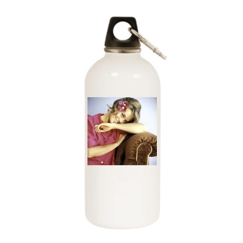 Jane Fonda White Water Bottle With Carabiner