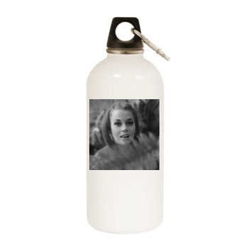 Jane Fonda White Water Bottle With Carabiner