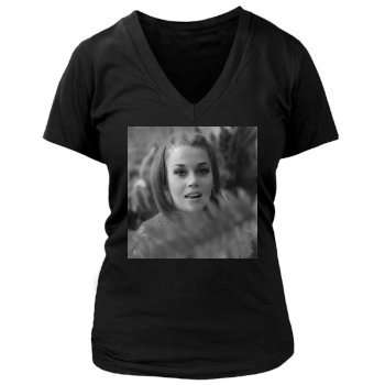 Jane Fonda Women's Deep V-Neck TShirt