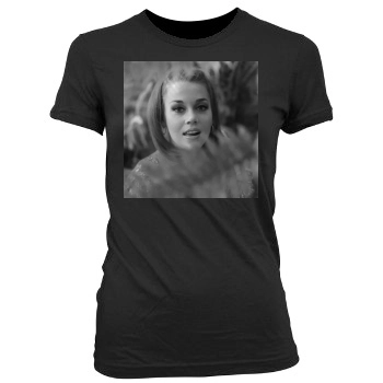 Jane Fonda Women's Junior Cut Crewneck T-Shirt