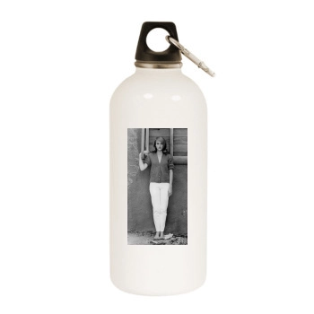 Jane Fonda White Water Bottle With Carabiner