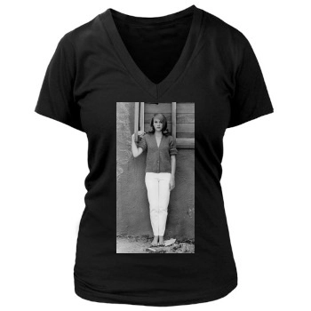 Jane Fonda Women's Deep V-Neck TShirt