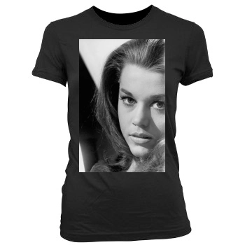 Jane Fonda Women's Junior Cut Crewneck T-Shirt