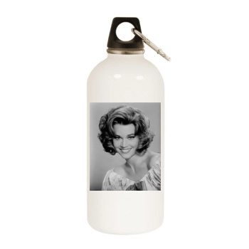 Jane Fonda White Water Bottle With Carabiner