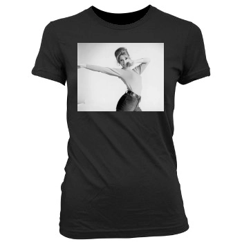 Jane Fonda Women's Junior Cut Crewneck T-Shirt