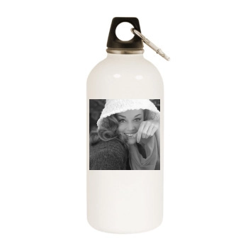 Jane Fonda White Water Bottle With Carabiner