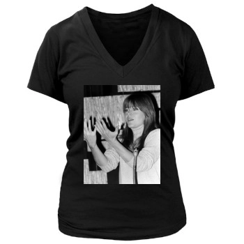 Jane Fonda Women's Deep V-Neck TShirt