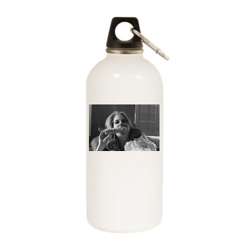 Jane Fonda White Water Bottle With Carabiner