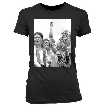 Jane Fonda Women's Junior Cut Crewneck T-Shirt