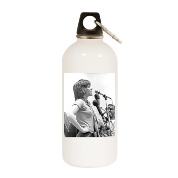 Jane Fonda White Water Bottle With Carabiner