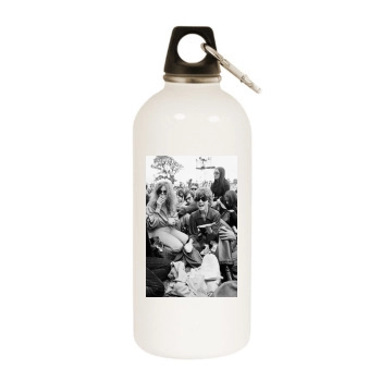 Jane Fonda White Water Bottle With Carabiner