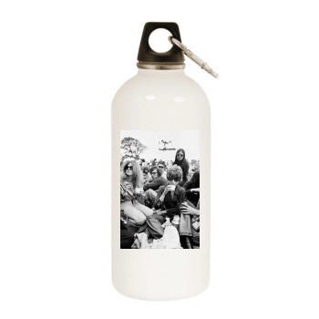 Jane Fonda White Water Bottle With Carabiner