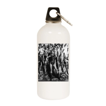 Jane Fonda White Water Bottle With Carabiner