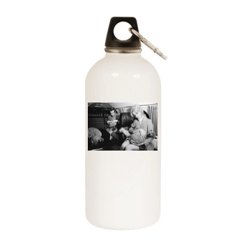 Jane Fonda White Water Bottle With Carabiner