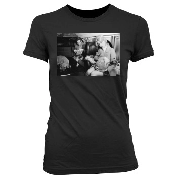 Jane Fonda Women's Junior Cut Crewneck T-Shirt