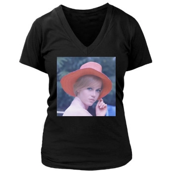 Jane Fonda Women's Deep V-Neck TShirt