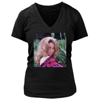 Jane Fonda Women's Deep V-Neck TShirt