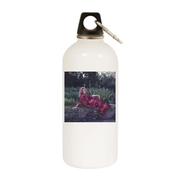 Jane Fonda White Water Bottle With Carabiner