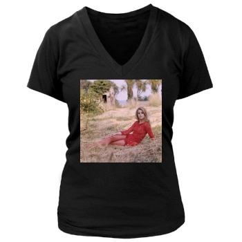 Jane Fonda Women's Deep V-Neck TShirt