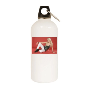 Jeanette Biedermann White Water Bottle With Carabiner