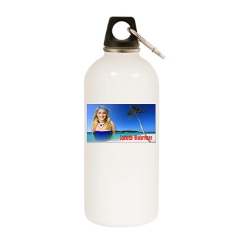 Jeanette Biedermann White Water Bottle With Carabiner