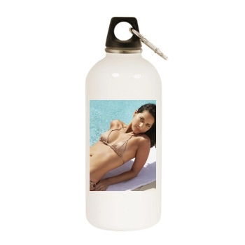 Olivia Munn White Water Bottle With Carabiner