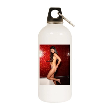 Olivia Munn White Water Bottle With Carabiner