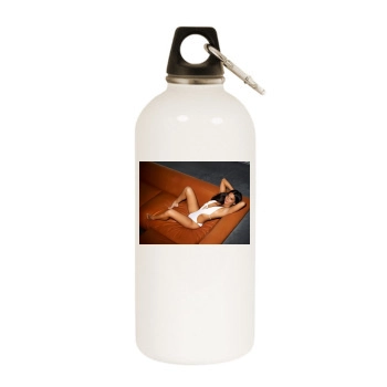 Olivia Munn White Water Bottle With Carabiner