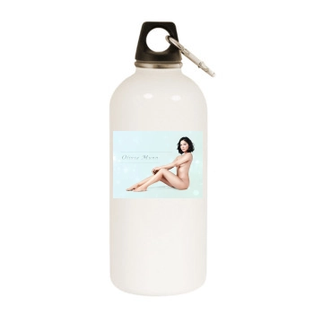 Olivia Munn White Water Bottle With Carabiner