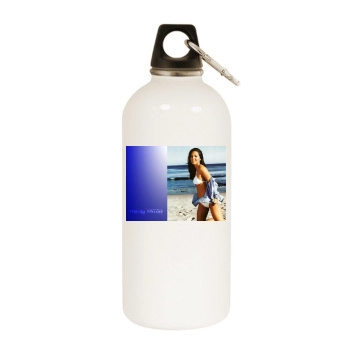 Olivia Munn White Water Bottle With Carabiner