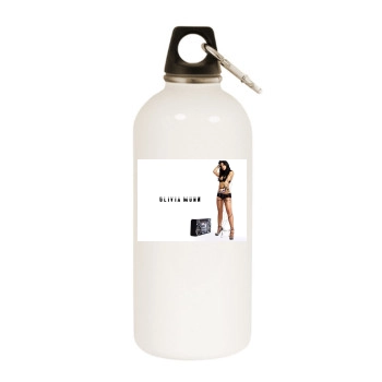 Olivia Munn White Water Bottle With Carabiner