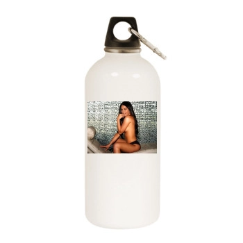 Olivia Munn White Water Bottle With Carabiner