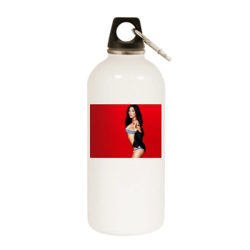 Olivia Munn White Water Bottle With Carabiner