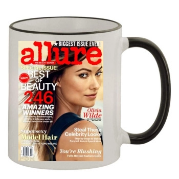 Olivia Wilde 11oz Colored Rim & Handle Mug