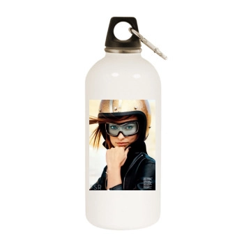 Olivia Wilde White Water Bottle With Carabiner