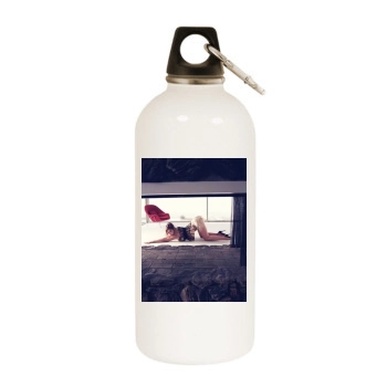 Olivia Wilde White Water Bottle With Carabiner