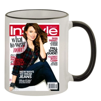 Olivia Wilde 11oz Colored Rim & Handle Mug