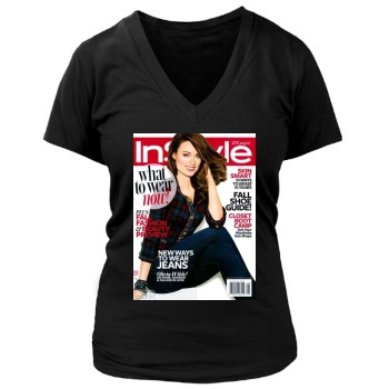 Olivia Wilde Women's Deep V-Neck TShirt