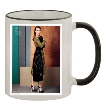 Olivia Wilde 11oz Colored Rim & Handle Mug