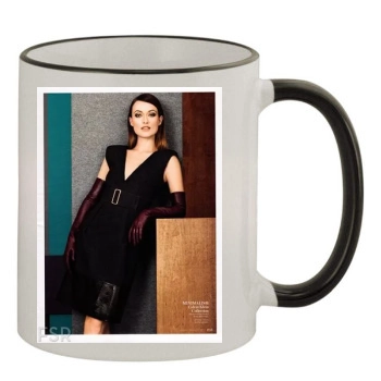 Olivia Wilde 11oz Colored Rim & Handle Mug