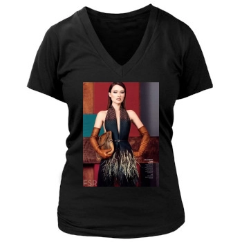 Olivia Wilde Women's Deep V-Neck TShirt