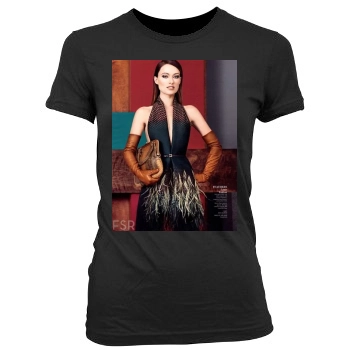 Olivia Wilde Women's Junior Cut Crewneck T-Shirt