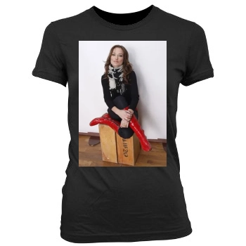 Olivia Wilde Women's Junior Cut Crewneck T-Shirt