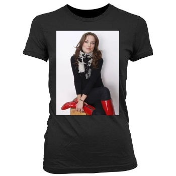 Olivia Wilde Women's Junior Cut Crewneck T-Shirt