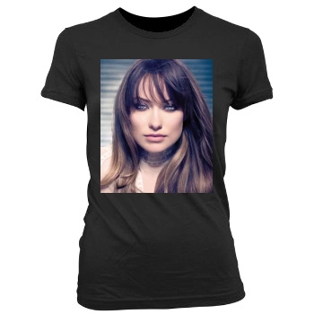 Olivia Wilde Women's Junior Cut Crewneck T-Shirt