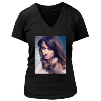 Olivia Wilde Women's Deep V-Neck TShirt